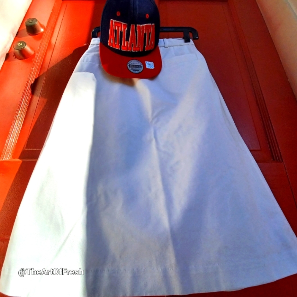 Vintage 80s US Military Navy Womens White Navy DSCP  Uniform Skirt